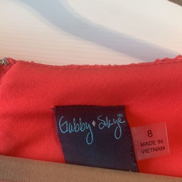 Gabby Skye Hot Pink Lace Dress Bell Sleeves Size 8 - Picture 3 of 4